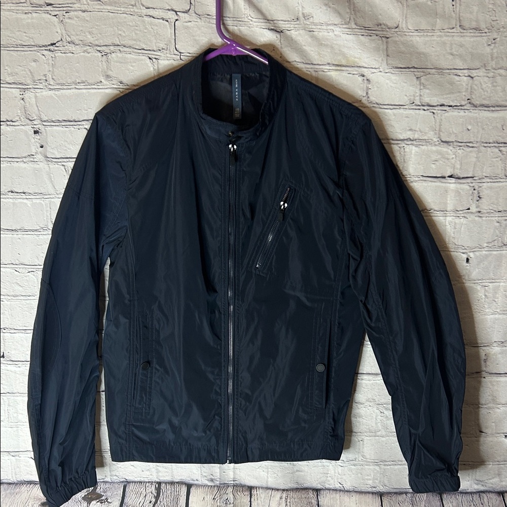 Zara Man technical light urban rain jacket size medium, navy blue